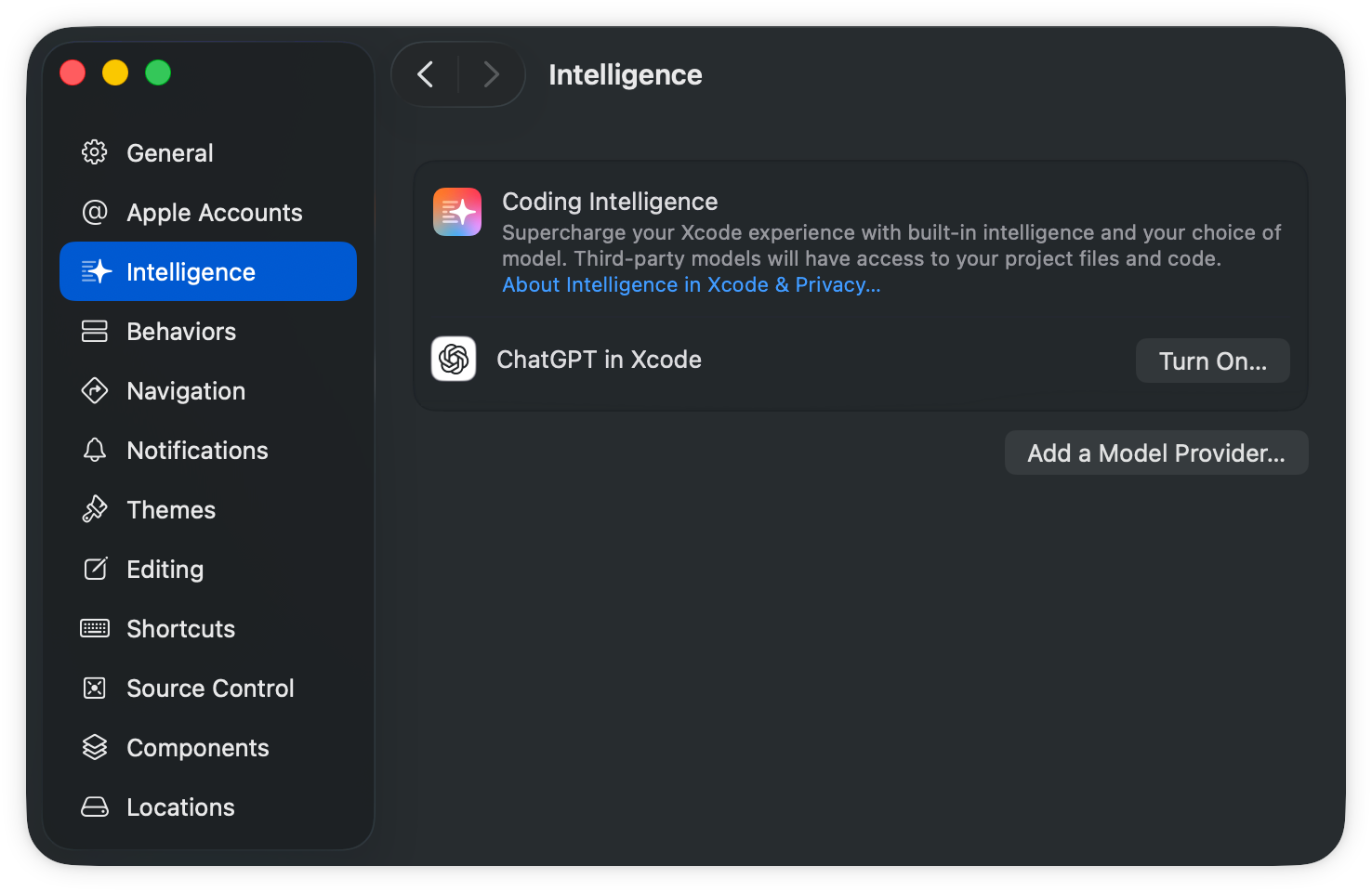 Configuración de coding en Xcode
